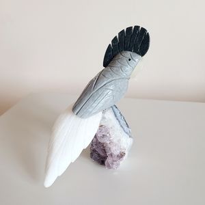 Home and Desktop Decoration stone bird ( Cockatoo)